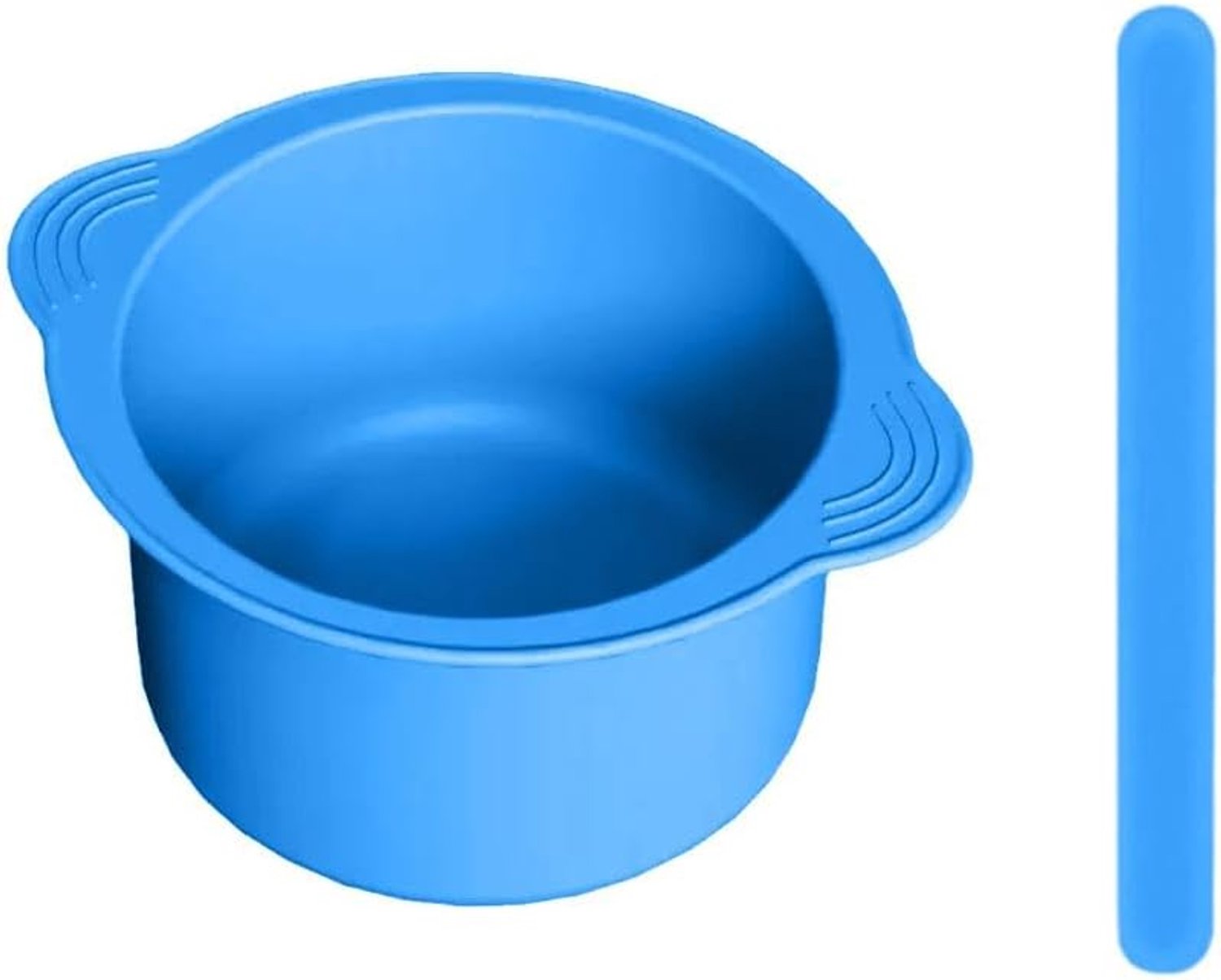 Siliconen Kom - Voor Wax Heater - met siliconen staaf - Hittebestendige Silicagel - 400ml - 10*6.6cm - Herbruikbare Waxing Pot - Haar Bonen Verwijderen Kom Wax Magnetron Verwarming - blauw