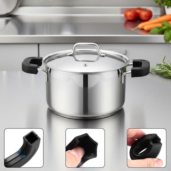 Set van 6 Siliconen Panhandvatten, Warmtebestendig, Antislip voor Koken, Geschikt voor Pannen, Wok en Potten, Diverse Maten voor Veilig Keukenwerk — afbeelding 2