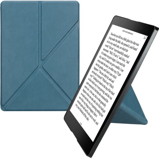 kwmobile e-reader hoesje geschikt voor Kobo Aura ONE hoes - Ereader flip case met standaard - E reader cover van kunstleer - In petrol — afbeelding 5