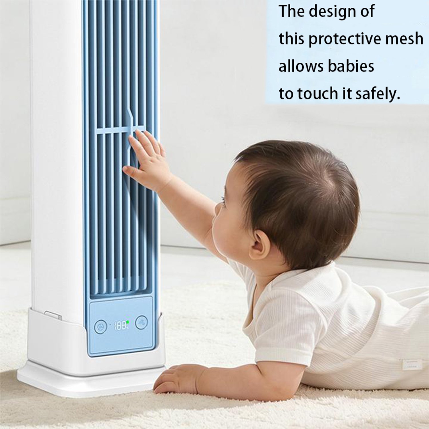 Torenventilator - Bladloze Torenventilator - Stille torenventilator - Ventilator staand - Ventilator - Draagbare - Mobiele Airco Cooler - Bladloos - Draaibaar Ventilator - Met Afstandsbediening - Luchtstroom - Mobiele Airco - Wit – foto 8