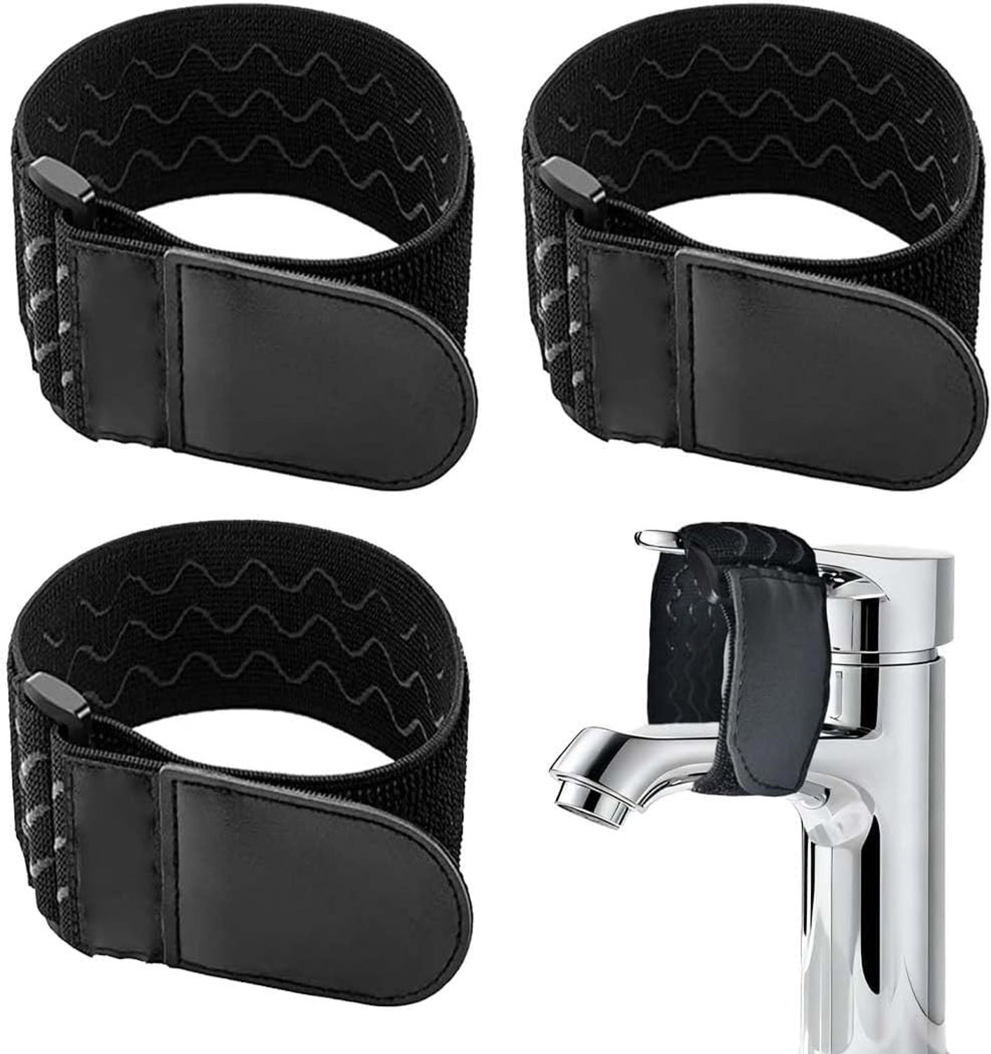 Veiligheidsblokken voor Kinderen - Rubinetto Blokkering met Antislipband, Voorkomt Ongewenst Openen door Kinderen, Honden en Katten (Zwart, 5x30 cm)
