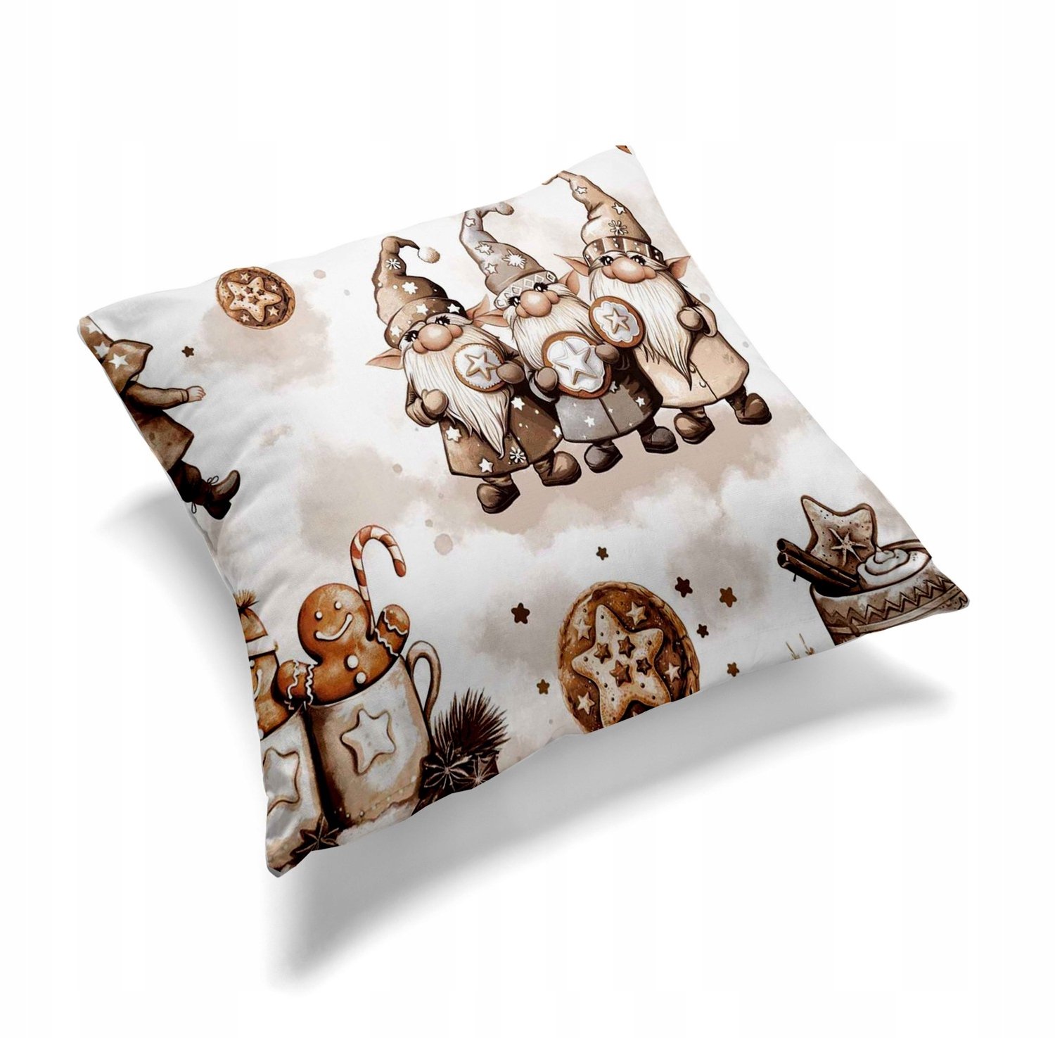 Kussenhoes 40x40cm, 100% Katoen, Winter Gnome Peperkoek