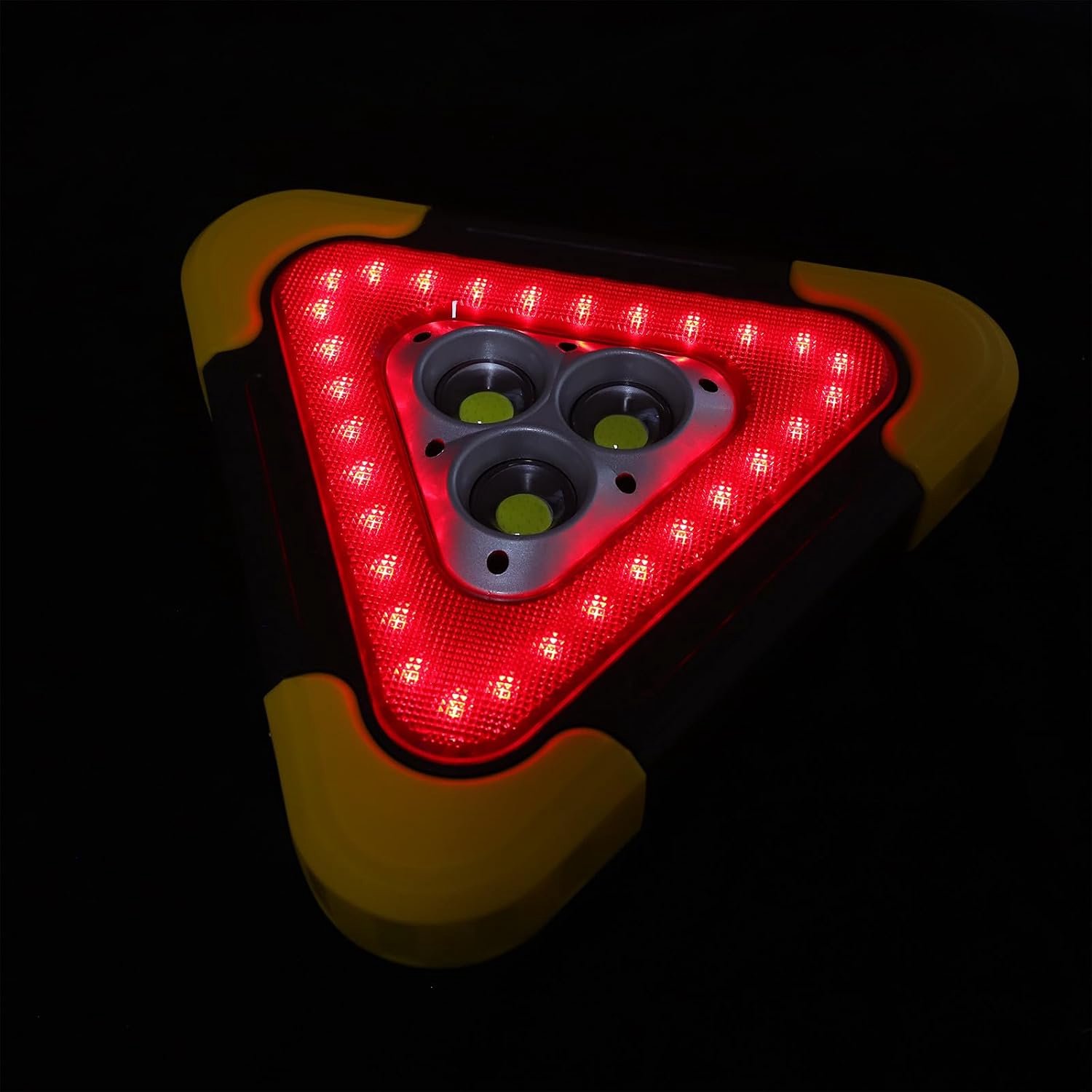 LED Reflecterende Waarschuwingsdriehoek Snelle Uitvouwbare Autoveiligheidstriangle met Sterk Metaalframe Weerbestendige Noodknipperlichten voor Wegen Vrachtwagens