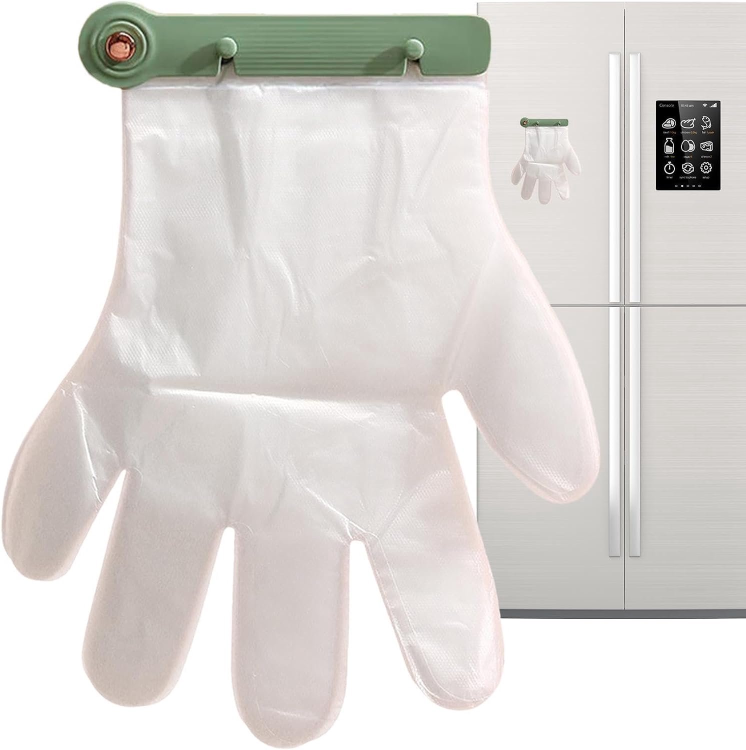 Wandhandschoendispenser, haken voor washandjes, wanddeur met 100 stuks, voor badkamer, keuken en koelkastdeur