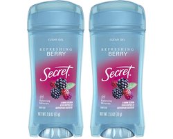 Secret Fresh Antiperspirant Deodorant for Women, 72hr Breathable Sweat & Odor Protection, Instant Freshness & Gentle, PH Balancing Minerals, Clear Gel, Refreshing Berry Scent, 2.6 oz (Pack of 2)