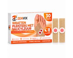 Zenvix® Wrattenpleisters met Salicylzuur 30 Stuks– Likdoornpleisters - Wrattenbehandeling - Eksteroog Verwijderaar - WrattenPleisters - Likdoorn Verwijderaar