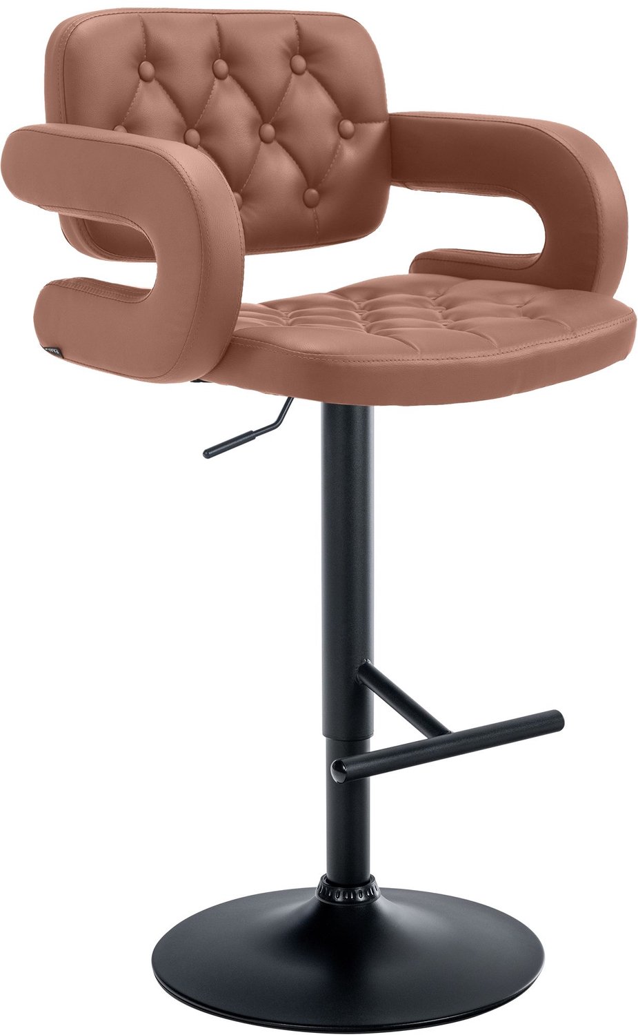 Luxe Comfort Barkruk - Verstelbaar cognac zwart