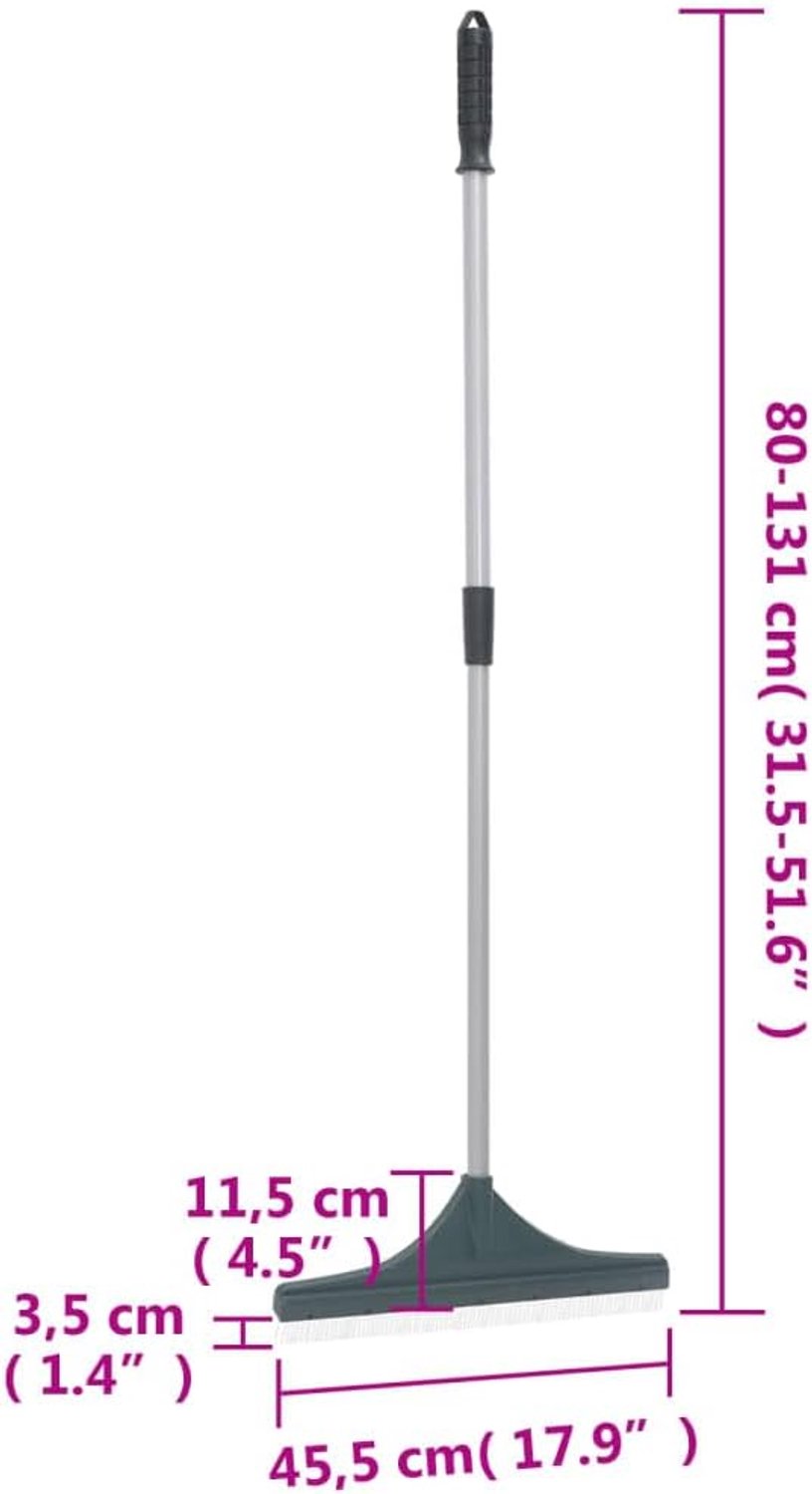Kunstgrashark met telescoopsteel 80-131 cm, gazonborstel voor kunstgrasverzorging, PP-borstelkop en robuuste stalen handgreep voor tuin en terras — afbeelding 4