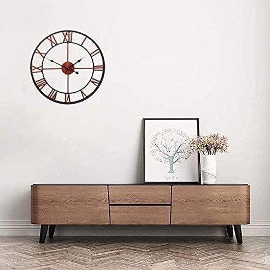 50CM Klassieke Vintage Gietijzeren Smeedijzeren Tuin Wandklok Buiten Tuin Wandklok, Grote Romeinse Cijfers Tuinklok Smeedijzeren Waterdichte Buitenklok Open Gezicht Metaal,1,Bonny369 — afbeelding 3