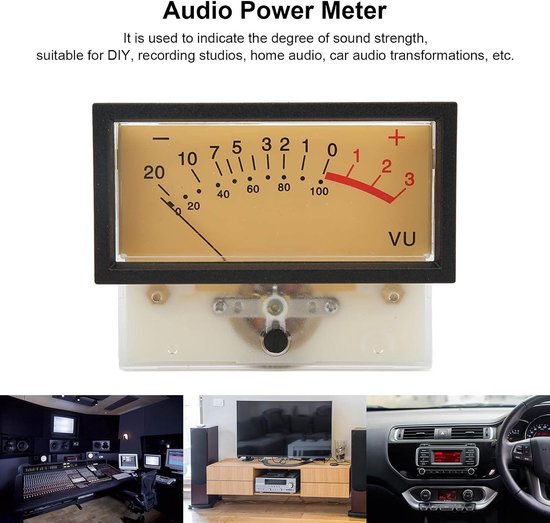 VU-audiometer met LED-achtergrondverlichting, Zeer Nauwkeurige Eindversterkermeter voor Doe-het-zelvers, Auto-audiotransformaties — afbeelding 5