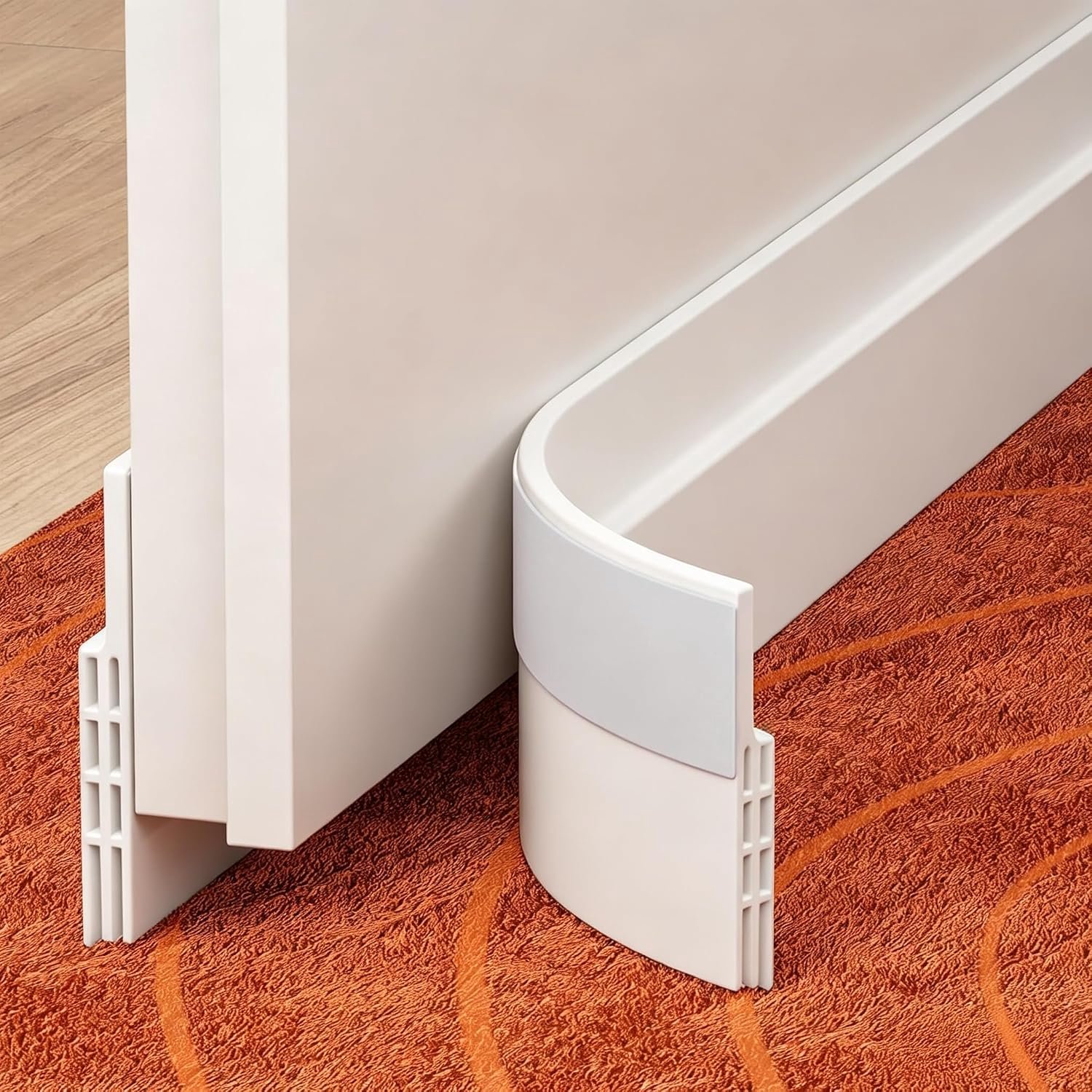 2 stuks tochtstrip voor onder de deur, deurbodem afdichtingsstrip, wit