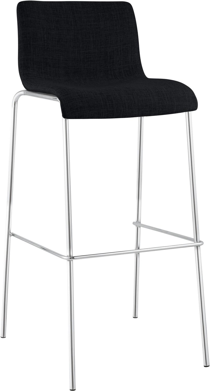 Luxe Comfort Barkruk - Stof - Zwart zwart chroom