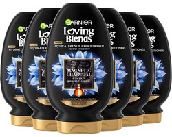 Garnier Loving Blends Magnetic Charcoal Zuiverende & Hydraterende Conditioner - Vette Hoofdhuid, Droge Lengtes - 6 x 250ml