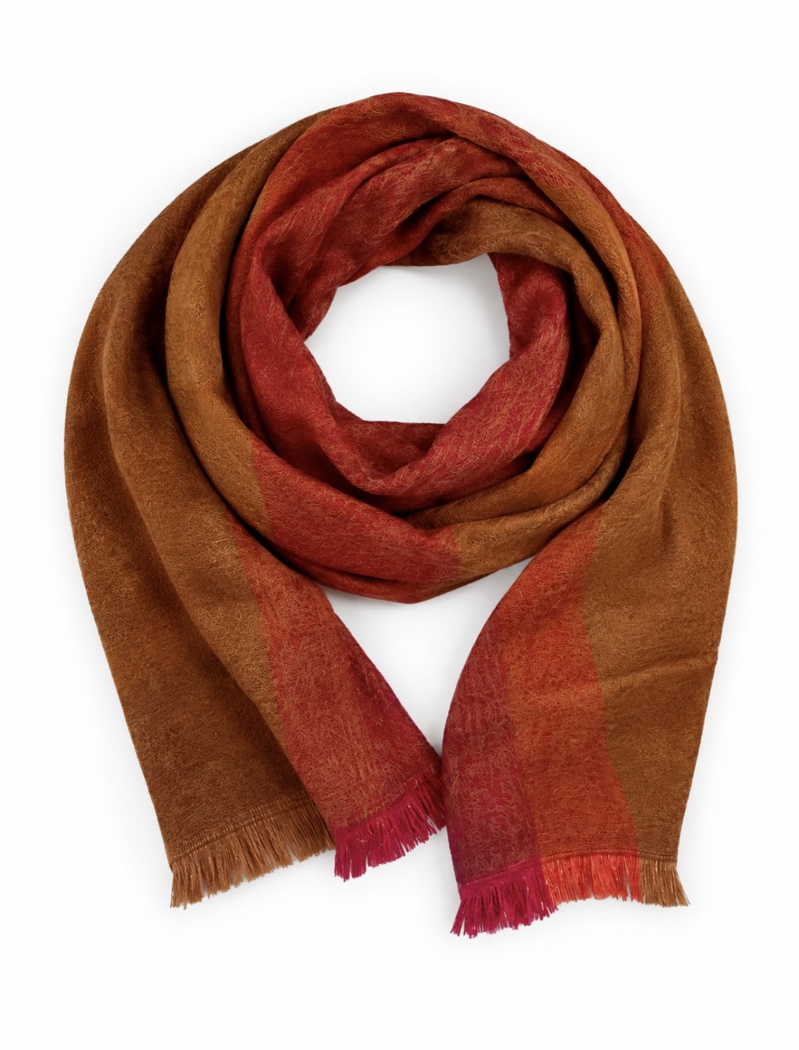 Luxe Alapaca wollen sjaal | 195x33 cm | Sienna | Handgeweven