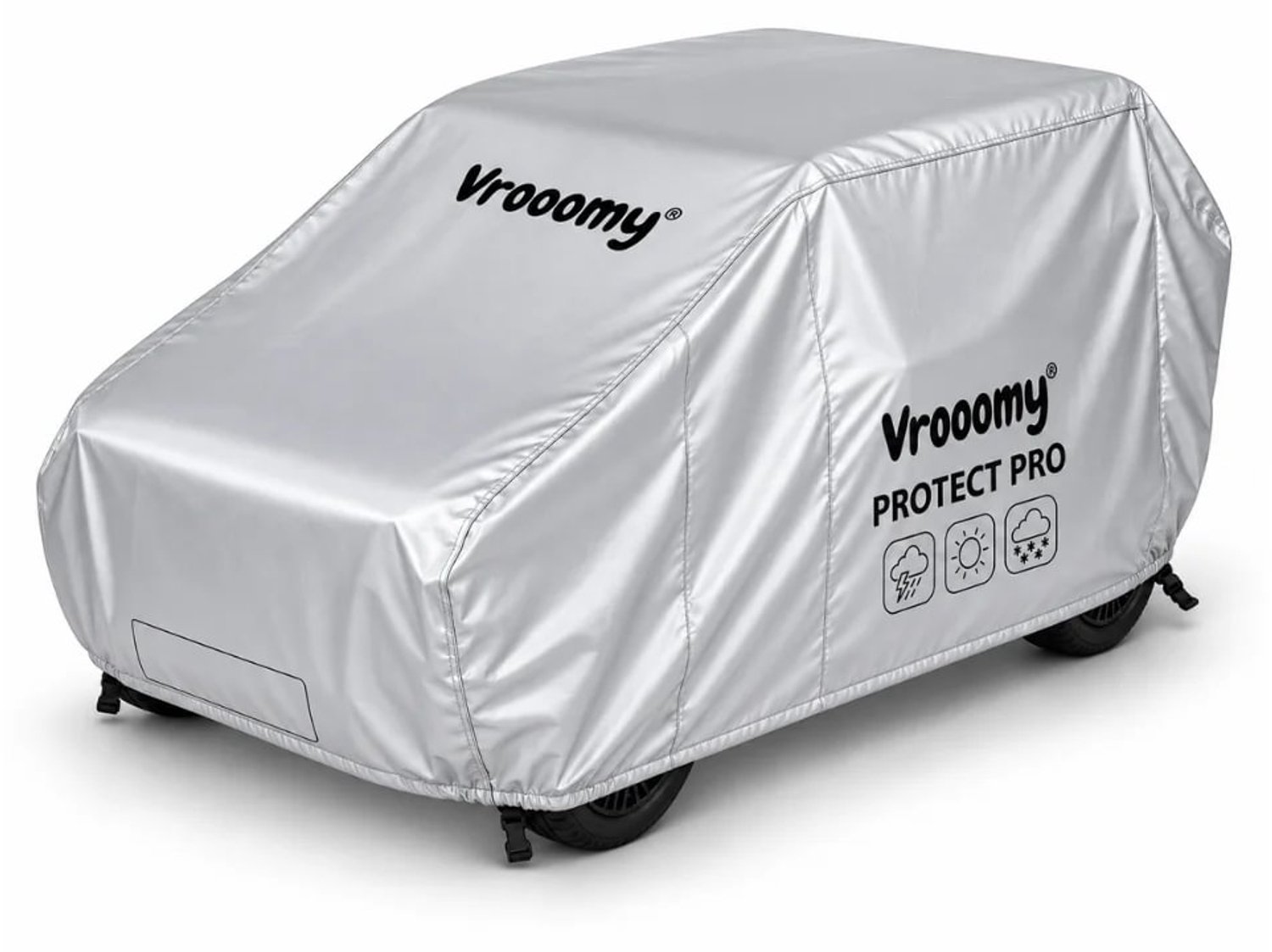 Vrooomy® Protect Pro Beschermhoes voor Kinderauto, -motor en -quad - 115 x 73 x 60 cm, Waterafstotend, UV- & Krasbestendig - Grijs