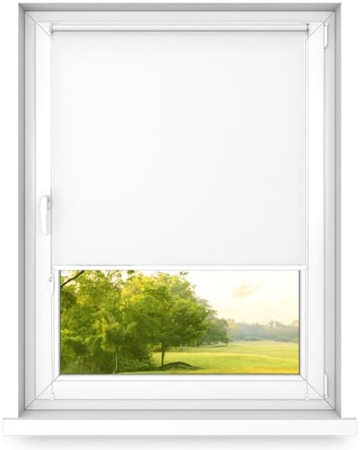 Mini rollo basic - Rolgordijn - Niet-invasief - Raamrolgordijn binnen zonder boren - Niet-invasieve handgrepen - Dimmen rollo - 600x2500mm Klassiek Wit - Bediening aan de Rechterkant