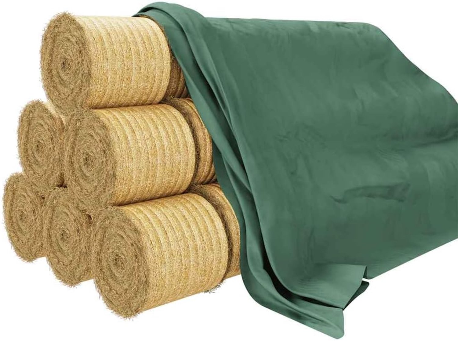 9,8 x 6 m, beschermend vlies voor hooi en stroballen, ademend afdekzeil van polypropyleen, duurzame balafdekking voor landbouw