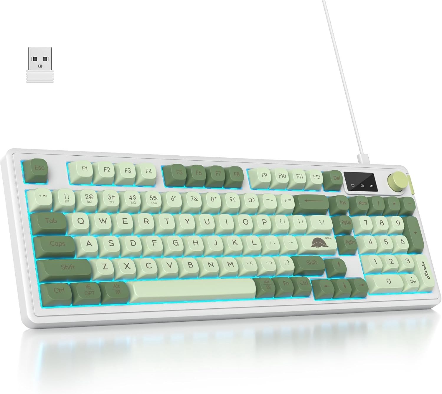 Draadloos Toetsenbord - Matcha - 96% - Mechanisch Gevoel met RGB Verlichting - Voor Gaming en Kantoor