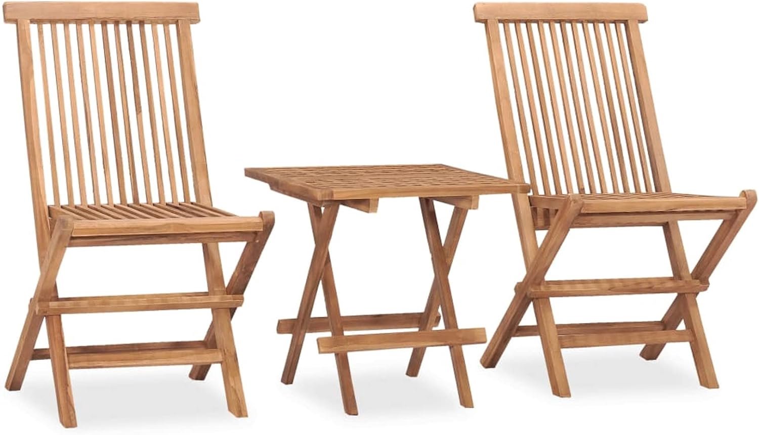 Tuinmeubelset, 3-delig, meubels voor tuin en terras, tuinmeubelset, balkonset, teak-massief hout