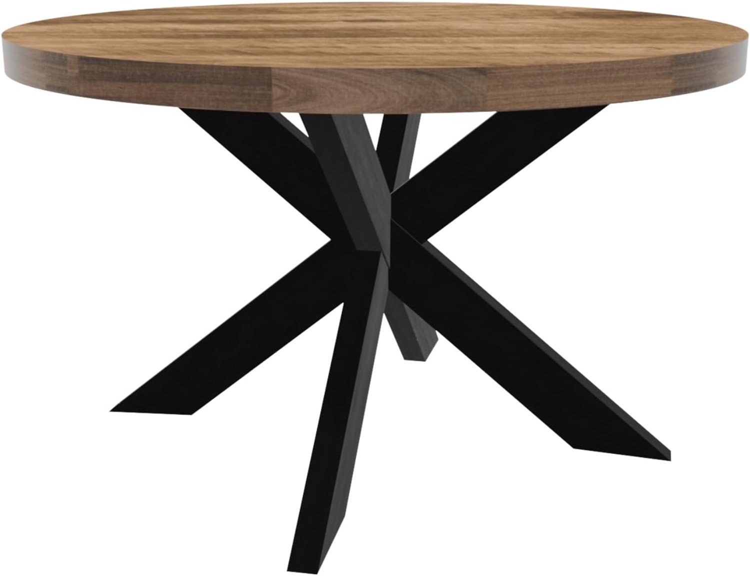Eettafel Jones rond 130cm lichtbruin duurzaam mangohout ronde tafel