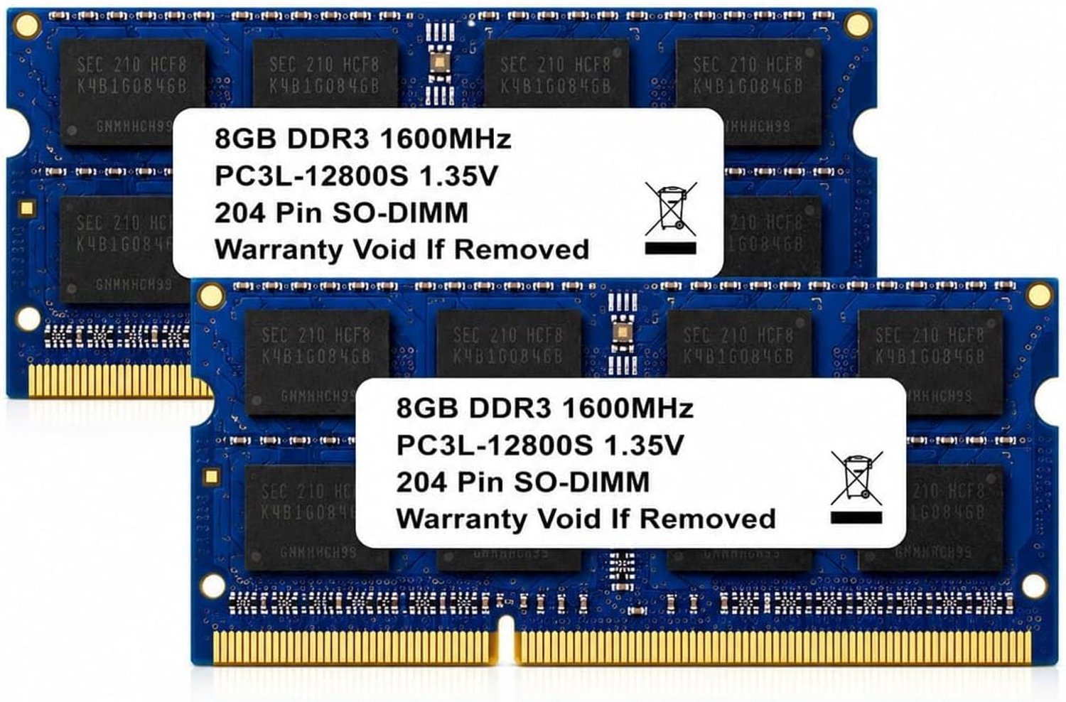 16GB Set (2×8GB) DDR3L-1600 SO-DIMM 1,35V Laptop Werkgeheugen