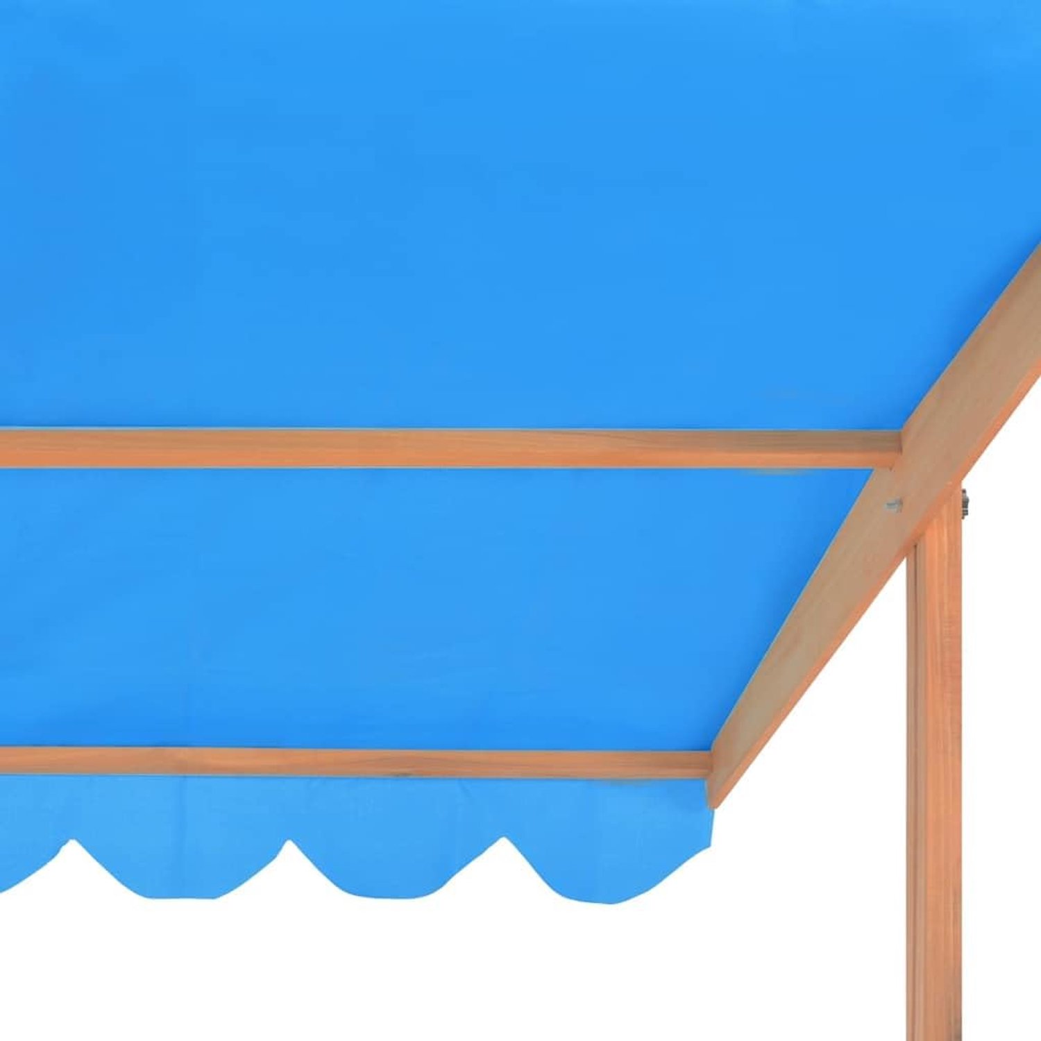 Zandbak met dak, 115 x 115 x 115 cm, dennenhout, blauw
