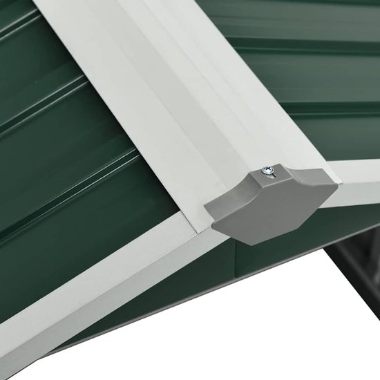 Garage voor grasmaaier, 92 x 97 x 63 cm, van verzinkt staal, groen — afbeelding 2