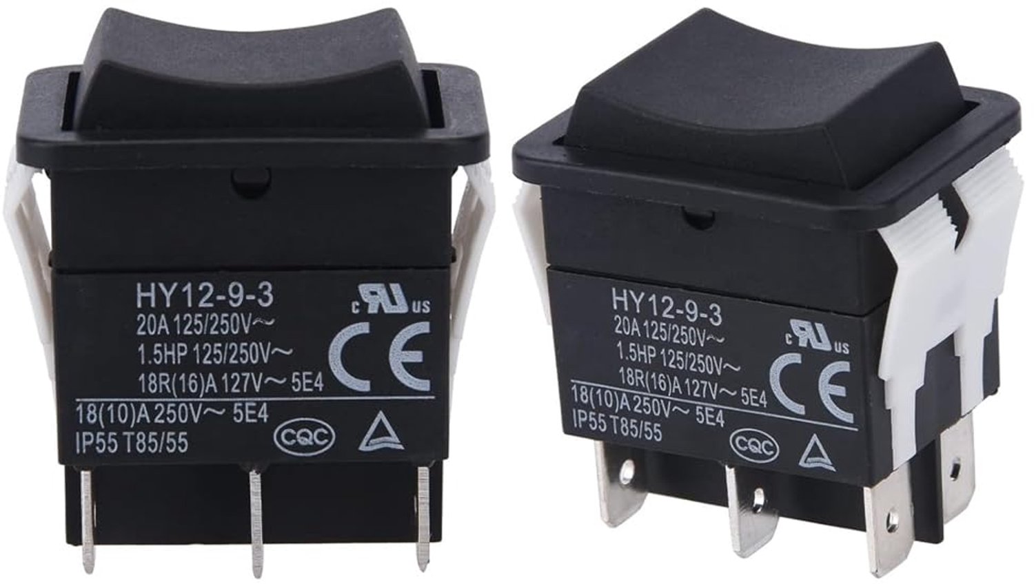 Elektrische tuimelschakelaar, 6 stuks, 125 V/250 V (2 stuks)