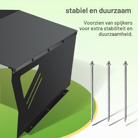 Garage voor robotmaaier, zon- en regenbestendige opslag voor robotmaaiers, 78 x 60 x 34 cm, zwart — afbeelding 3