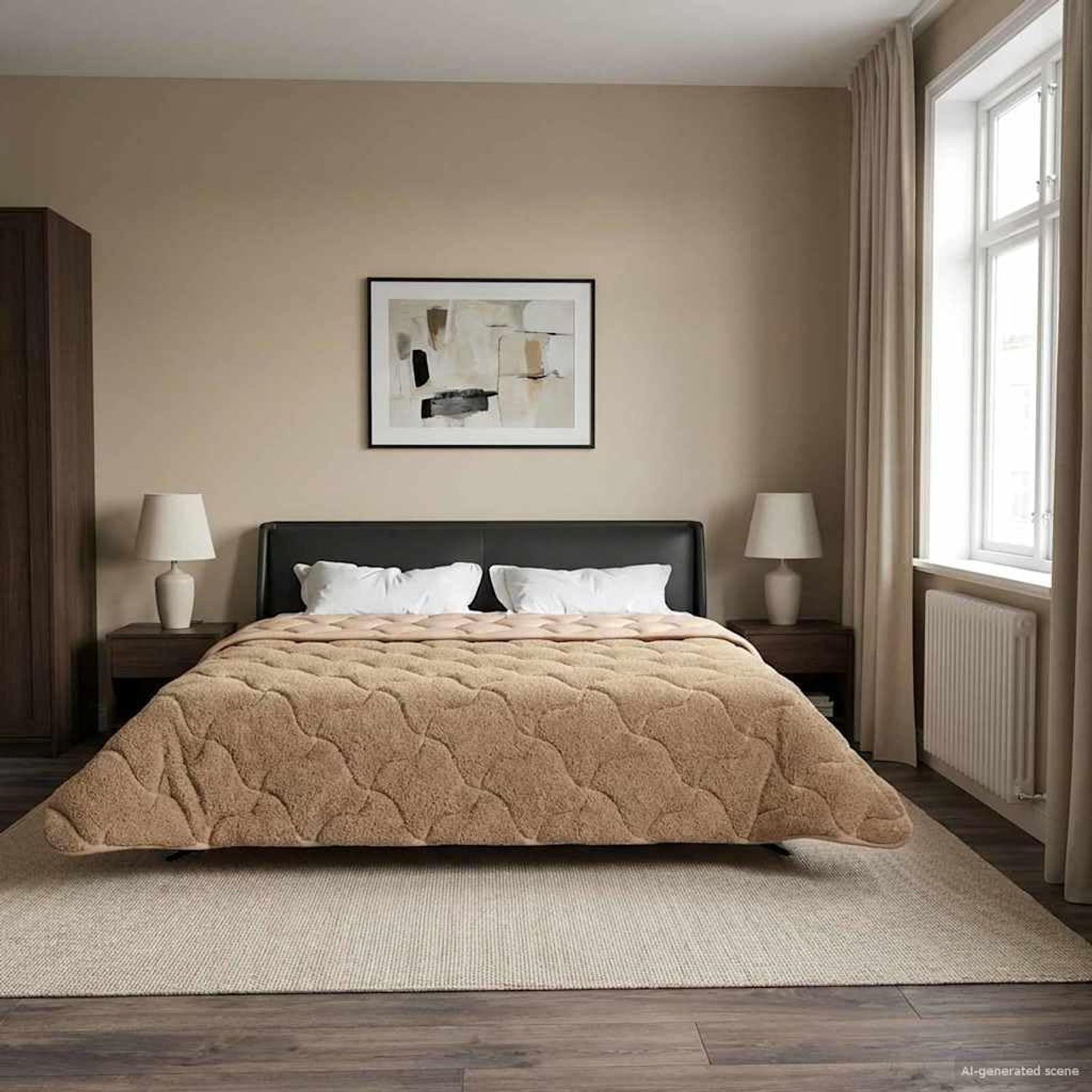 Microvezel & teddyfleece dekbed, taupe