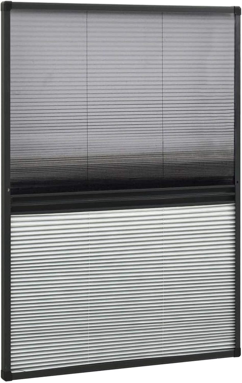 Plisségordijn met aluminium frame en zwart net, 80 x 120 cm/80 x 160 cm/110 x 160 cm/100 x 160 cm, verduisteringsrolgordijn