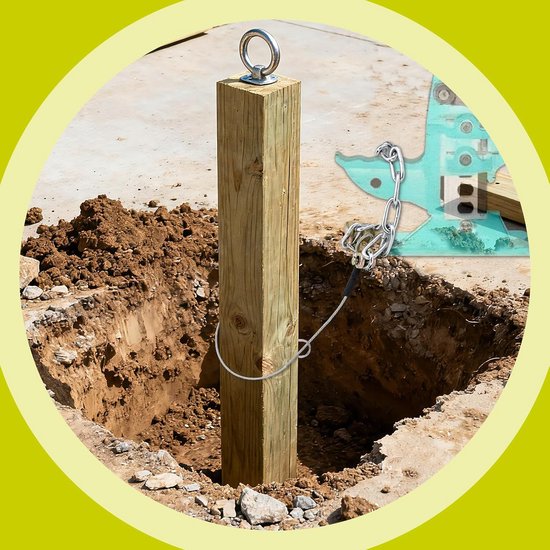 Hekpaalverwijderaar met Gegalvaniseerde Kabel en Ketting — afbeelding 2