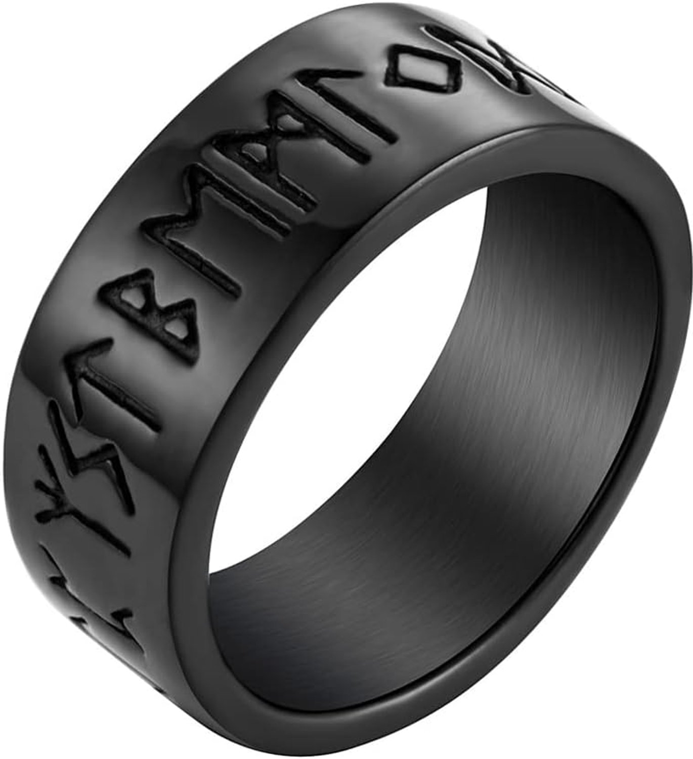 Viking Symbool Ring Rvs Cubaanse Link Roterende Spinner Ring voor Mannen/Vrouwen Maat O tot Z