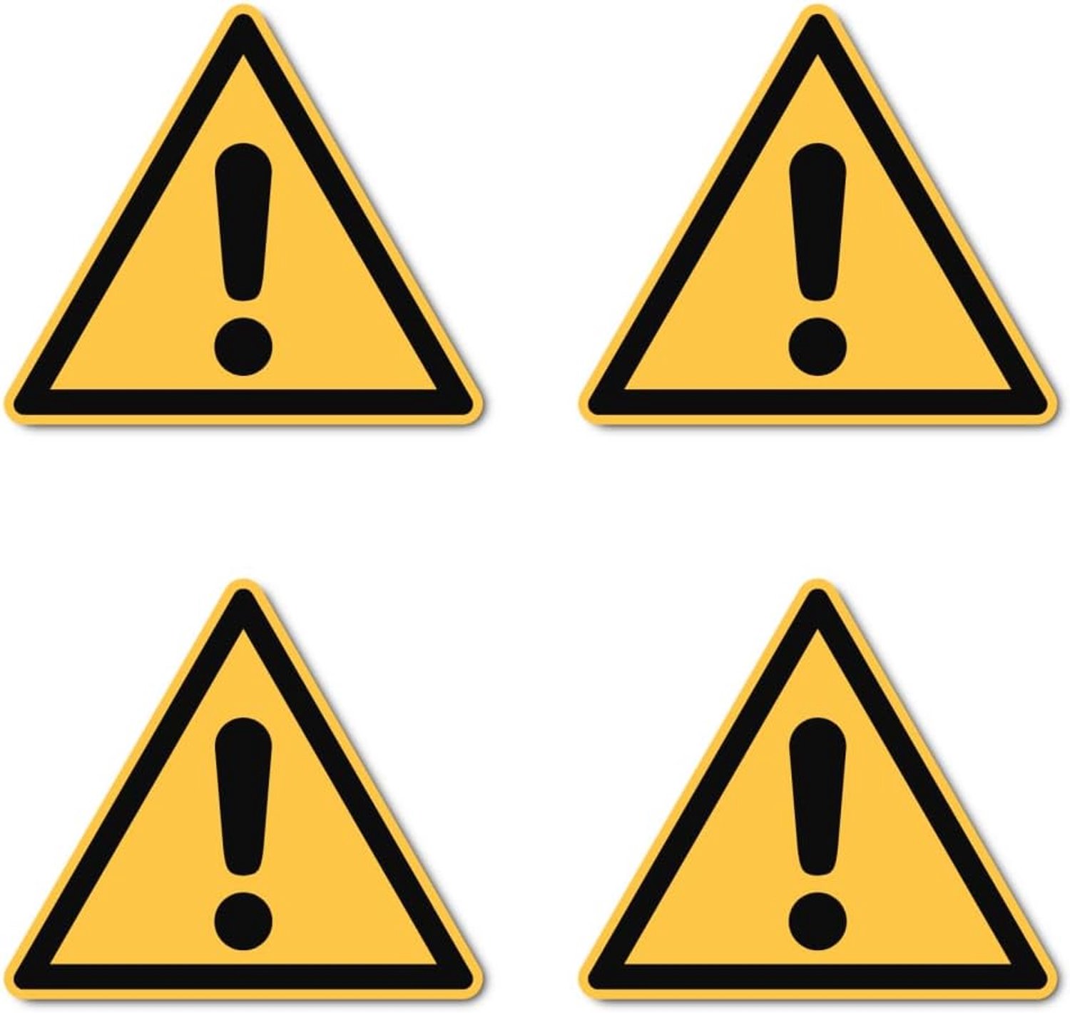 Waarschuwing: W001 - DIN EN ISO 7010 / ASR A1.3 - sticker: Ø 7,5 cm, 4 stuks