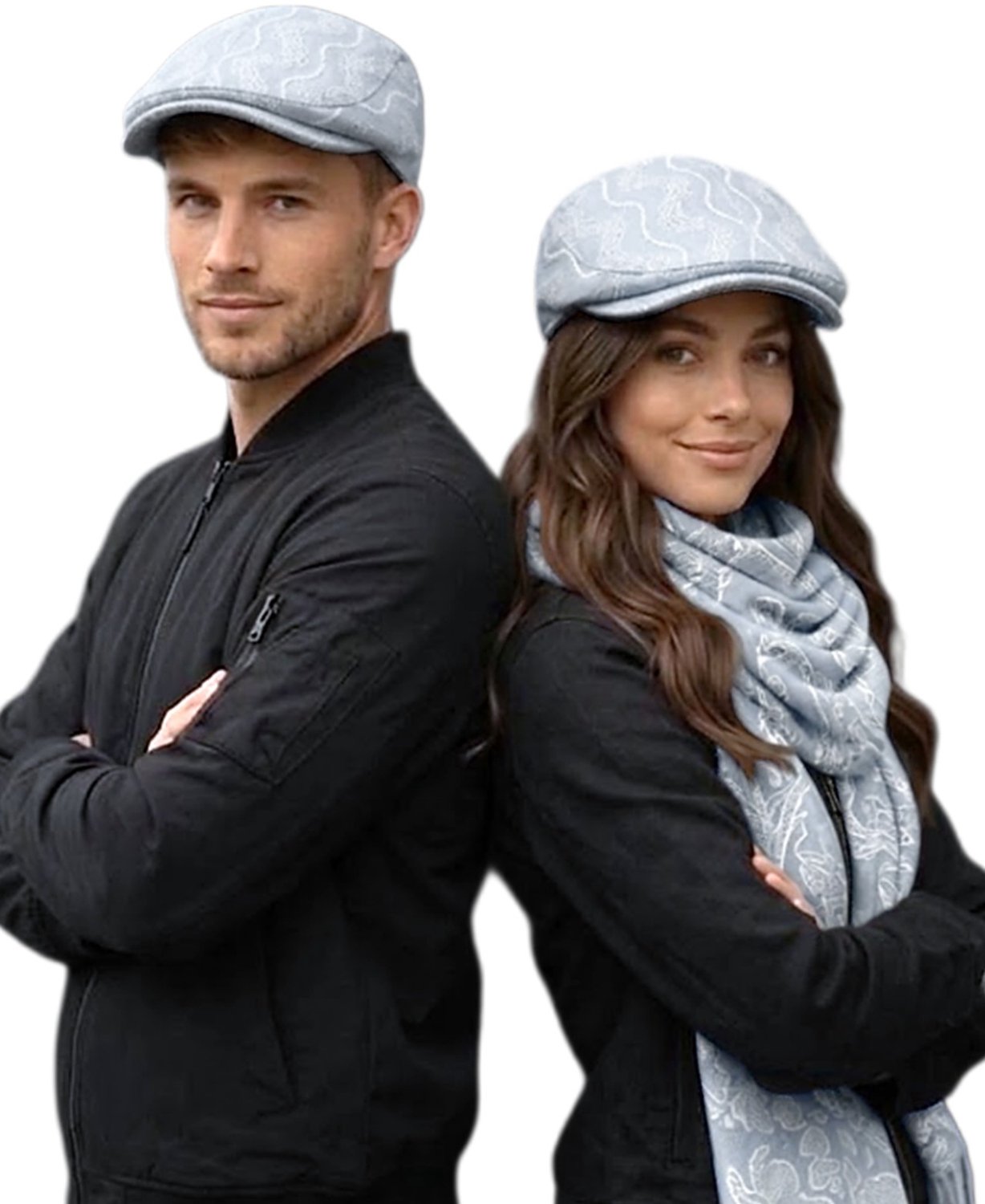 Flatcap-Platte pet-Ivy cap-Borduursel-Licht blauw