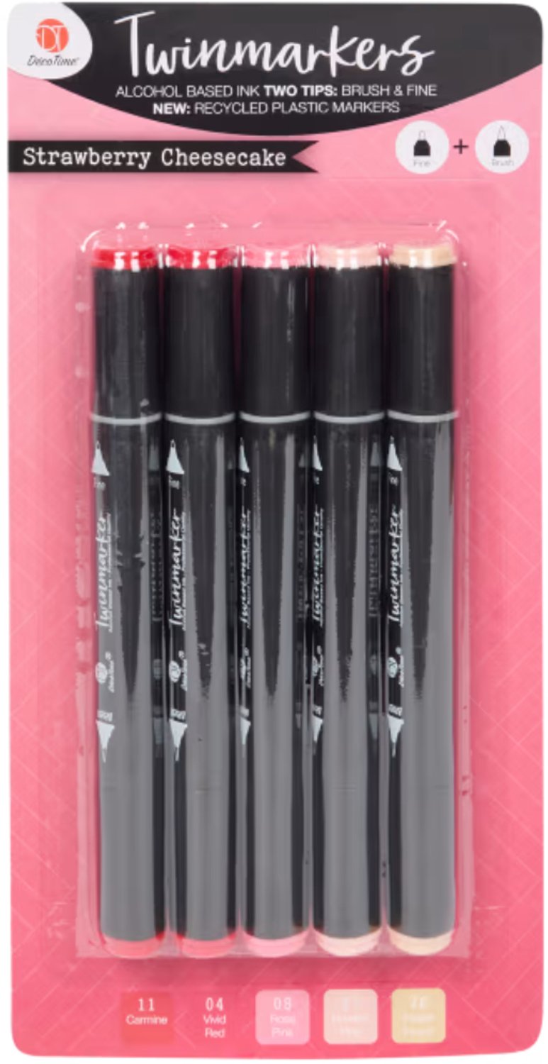 DécoTime alcoholmarkers 5 stuks - Strawberry Cheesecake - Twinmarker