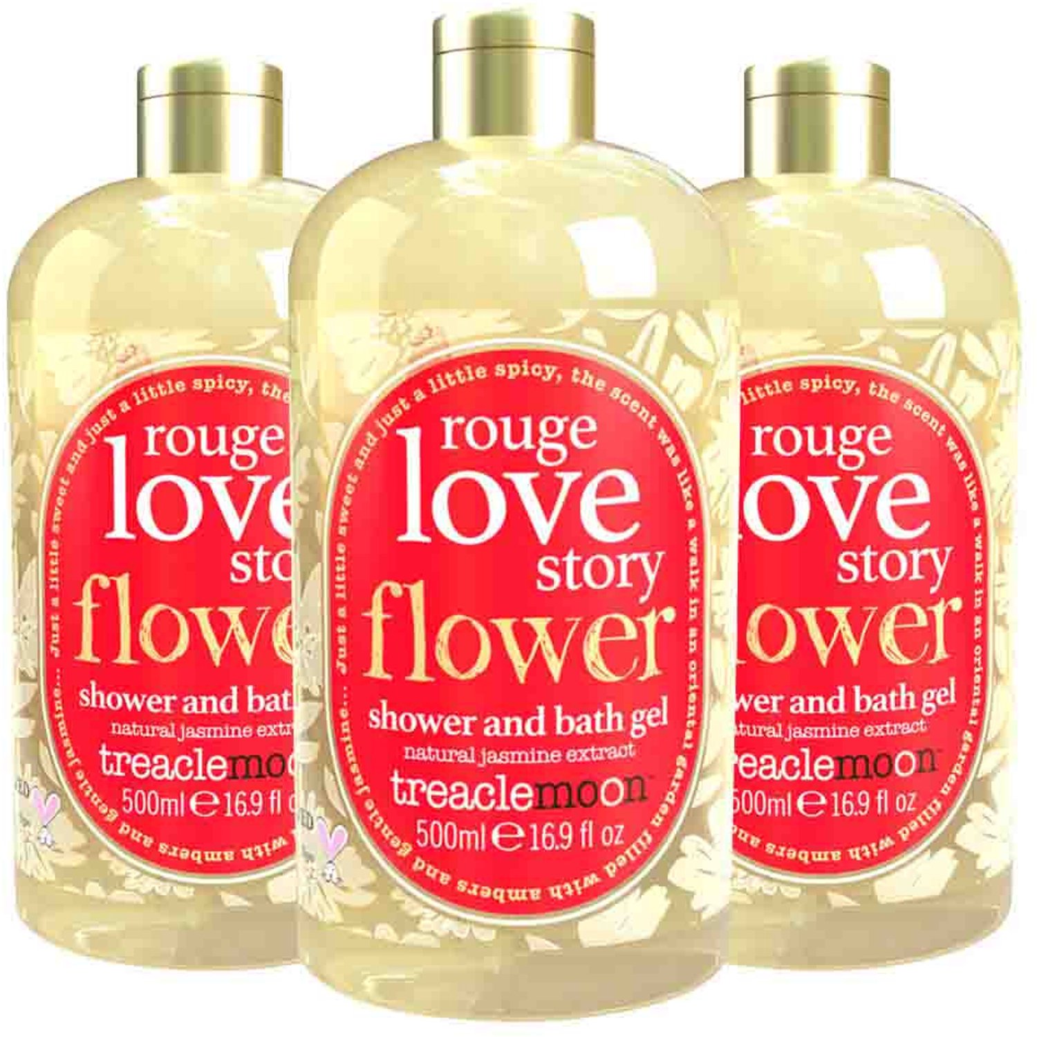 Treaclemoon - Bad en Douchegel Rouge Love Story - 3 x 500 ml - Voordeelverpakking