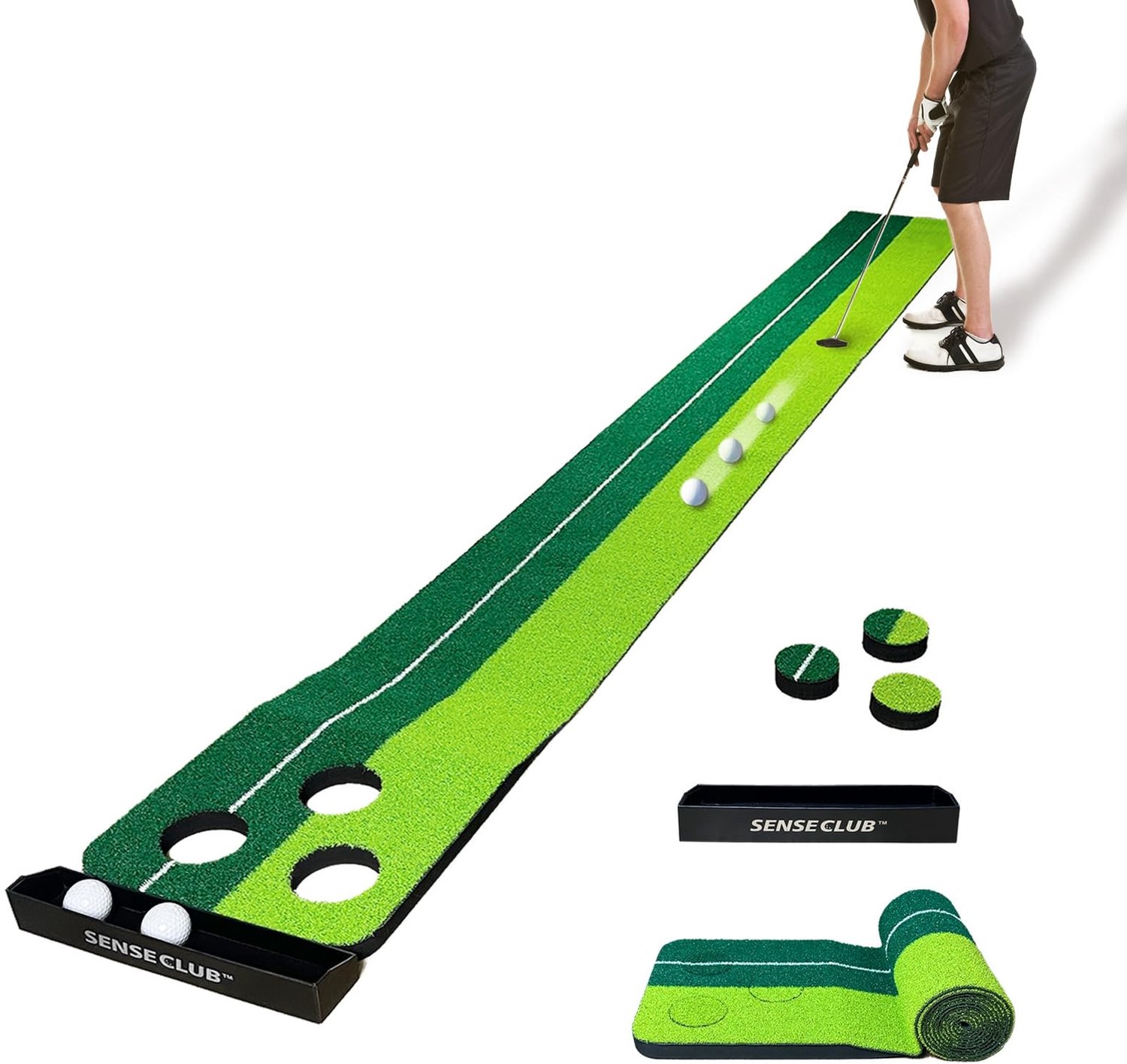 Puttingmat opvouwbaar - 2,4 x 1 voet - Magnetische balverzamelaar