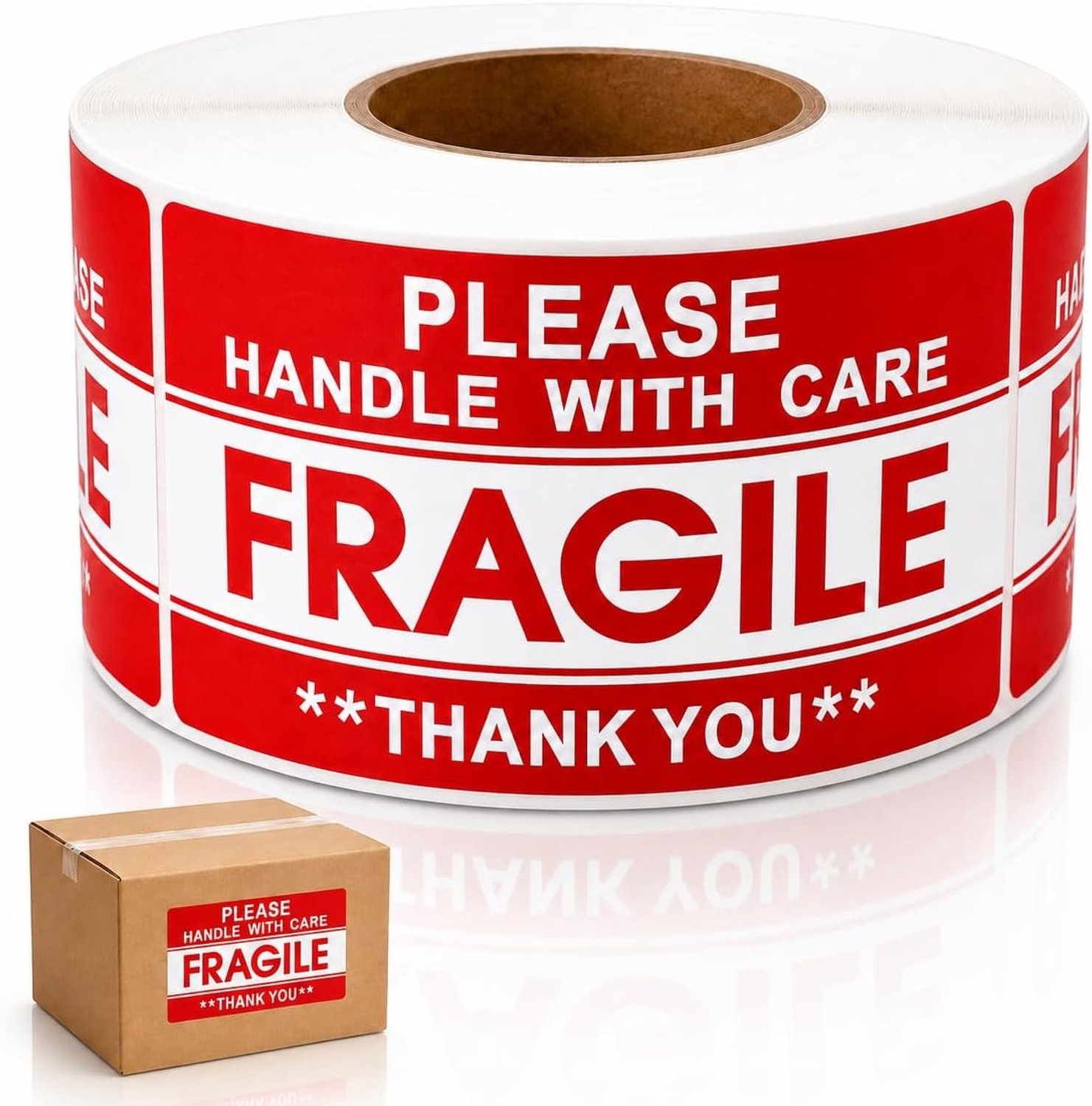 Fragiele Stickers - Rood - 90 x 50 mm - Zelfklevende Waarschuwingsetiketten voor Breekbare Voorwerpen - Voor Verhuizing en Verzending