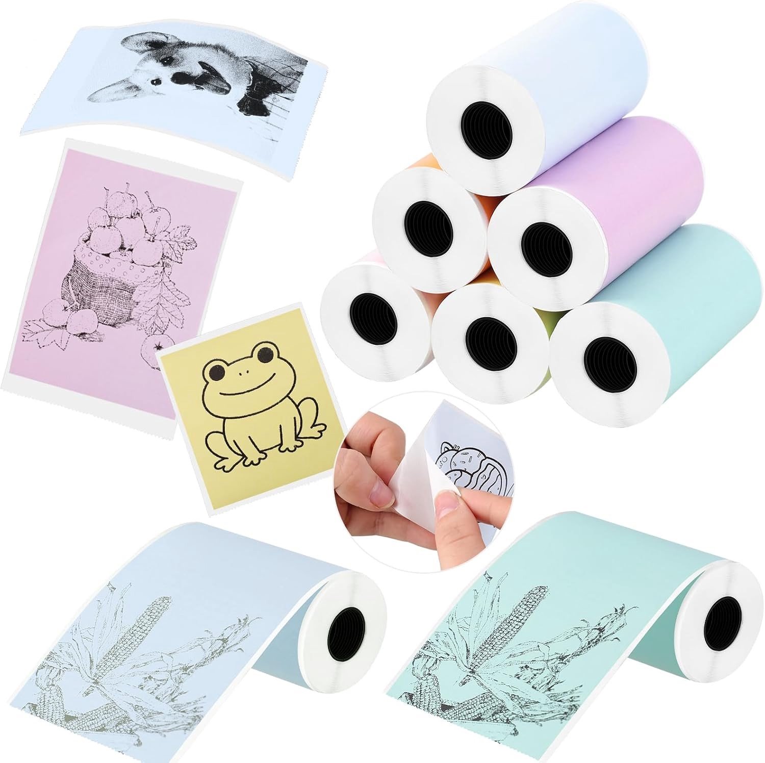 Thermisch Zelfklevend Papier 53 x 28mm - 6 Rollen Printerpapier voor Kassa en Bonprinter
