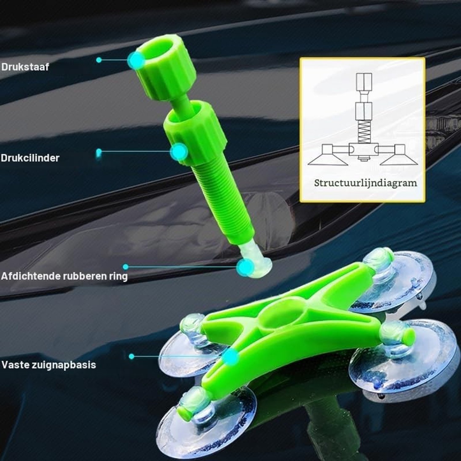 Windscreen Reparatie Set voor Auto, Inclusief Glasreparatie Vloeistof en Gereedschap, Ideaal voor Beschadigde Voorruit