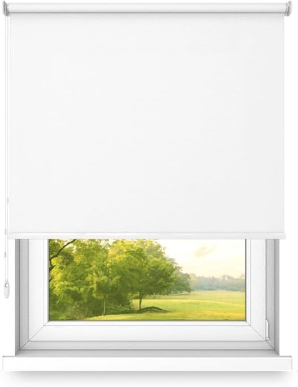 Rolgordijn, wand- of plafondmontage, groot formaat, fi 32, stalen bevestiging, semi-verduistering, Sneeuwwitje kleur, 1200x3000mm
