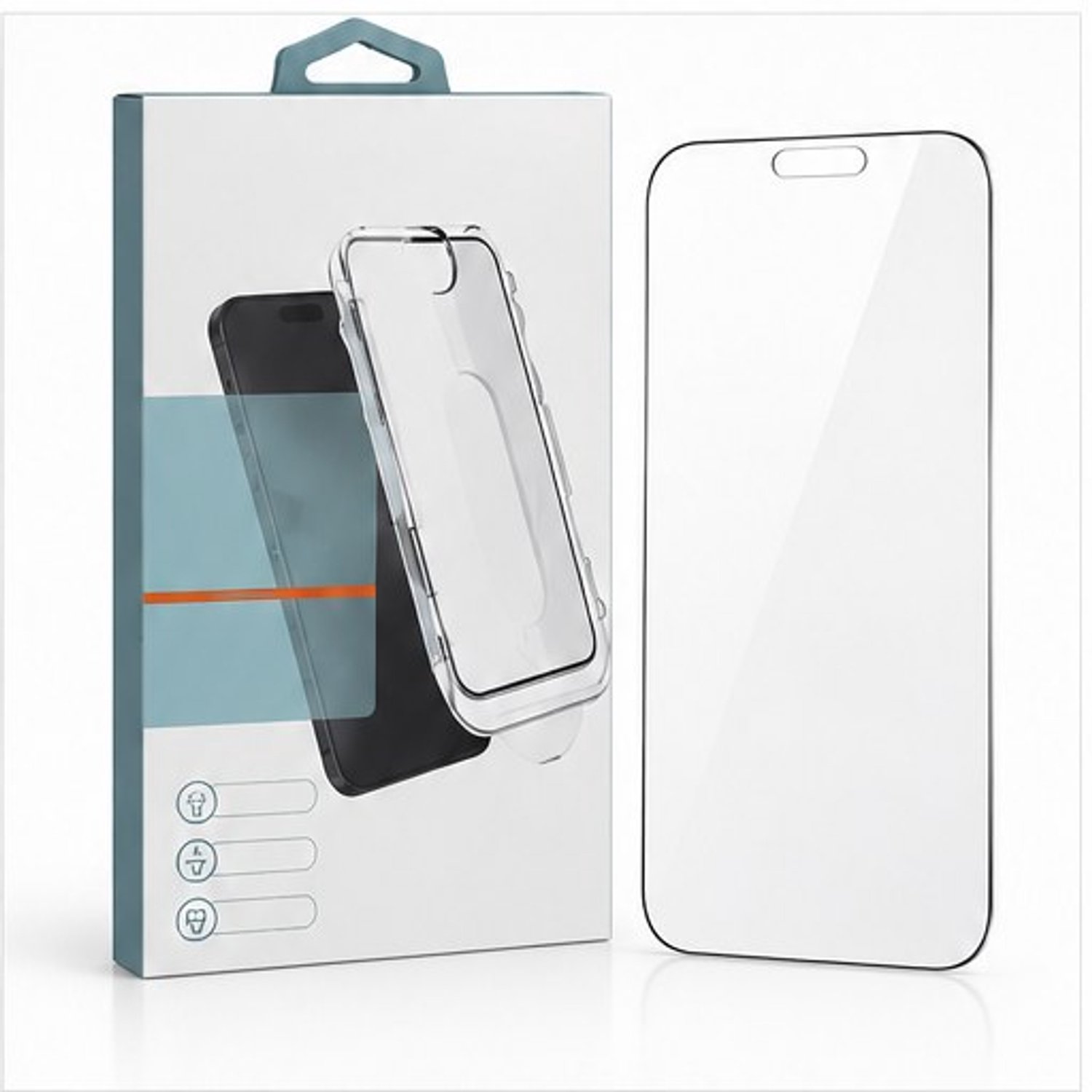 Eisenz - Screenprotector geschikt voor iPhone 15 - Beschermglas van Gehard Glas - 6D HD Full Glass - Tempered Glass - Met Installatiehulp