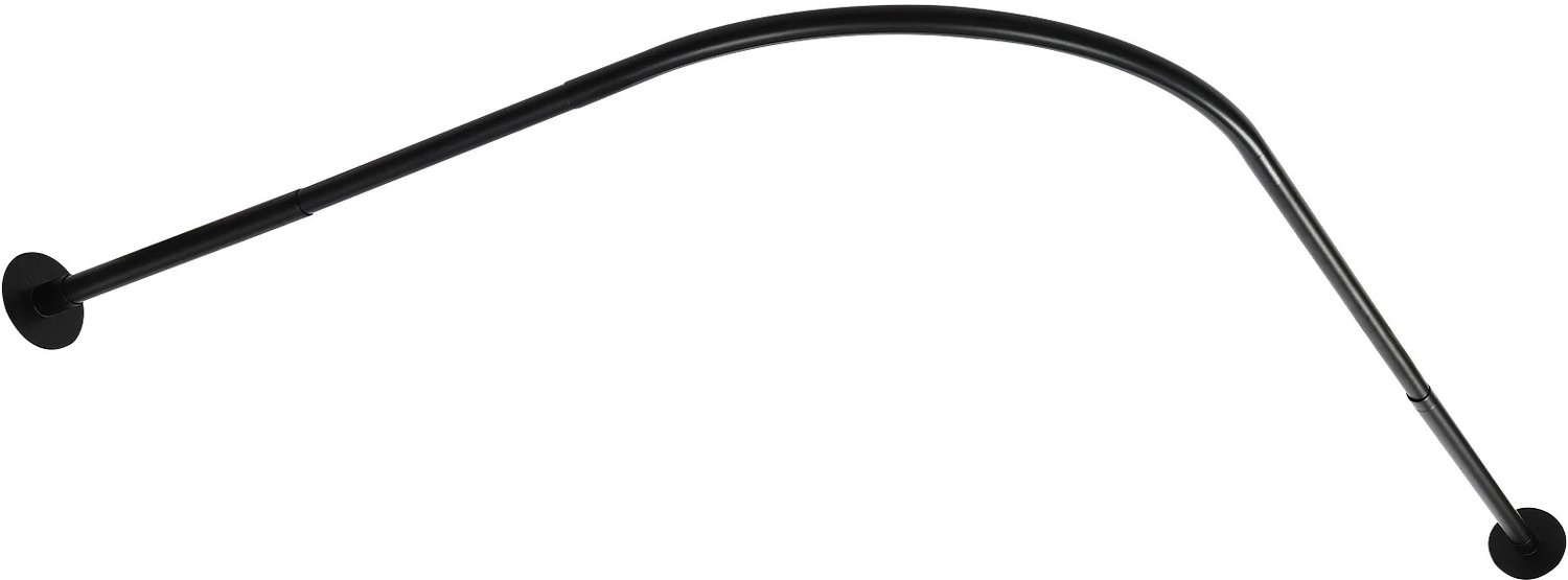 Tremeo RVS Douchegordijnstang - Mat Zwart - Flexibel verstelbaar - Eenvoudige montage - Douchestang - Hoek - 72-95 cm x 90-130 cm