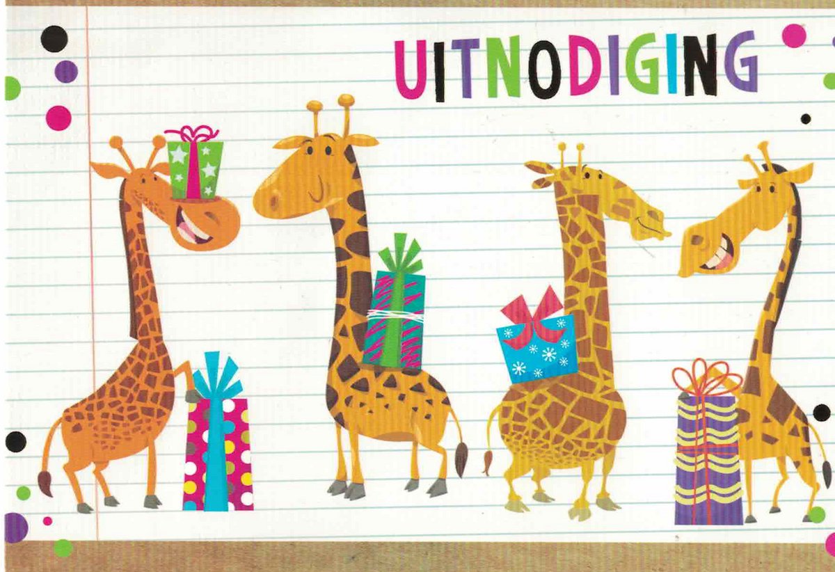 Uitnodigingskaarten - kinderfeestje - kom je op mijn feestje - ik geef een feestje - set van 5 - verjaardagsfeestje - uitnodiging