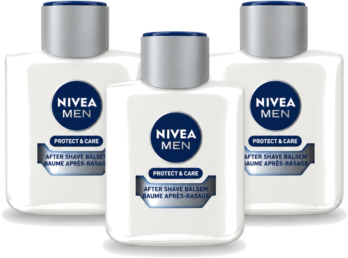 3 x Nivea - Men - Protect & Care Aftershave Balsem - Balm - 100 ml - Voordeelverpakking - 3 stuks