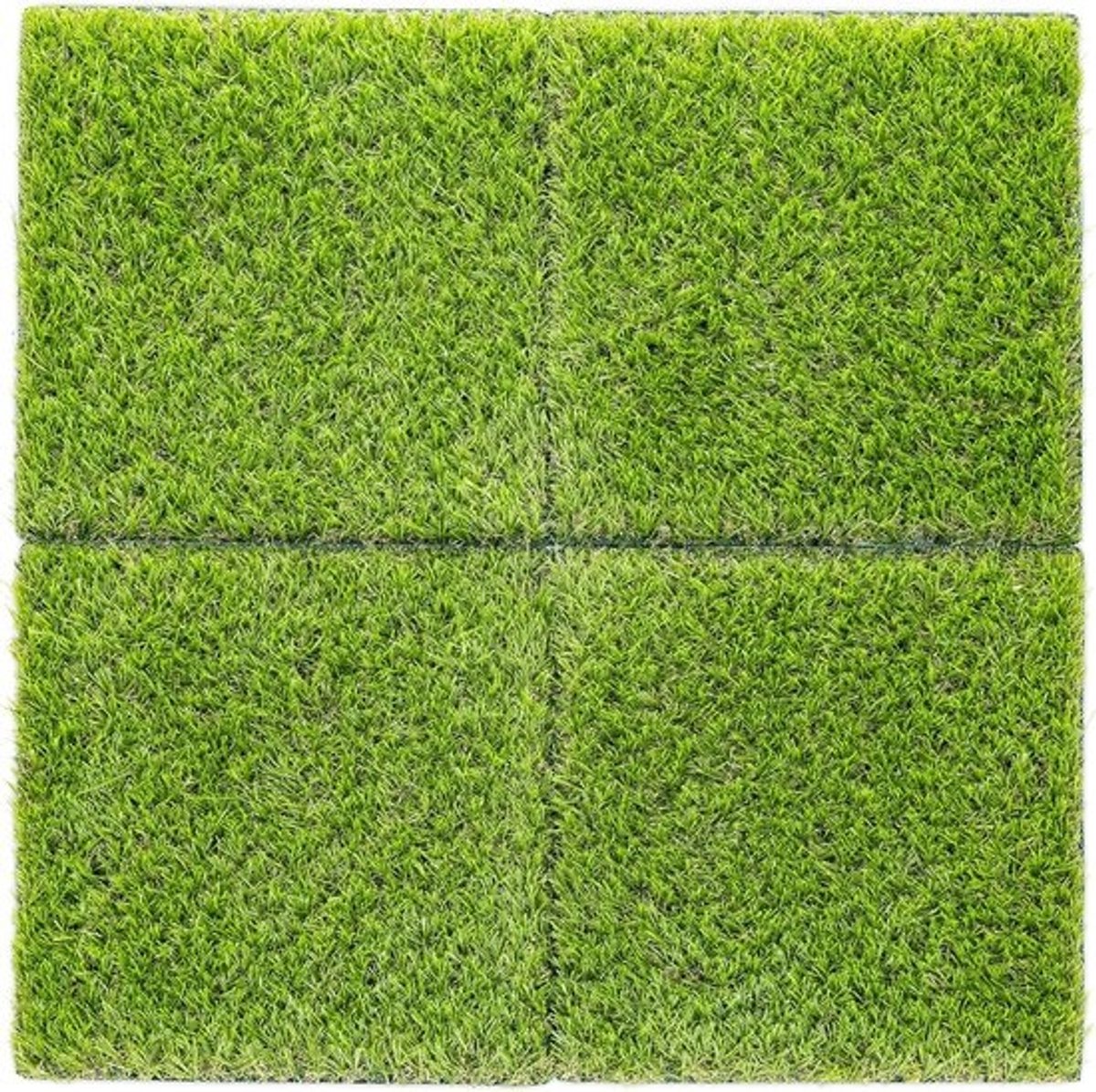 Kunstgras Tegels 4-stuks 30x30 cm - Binnen en Buiten - Modulair Systeem - UV-bestendig - Met Drainagegaten