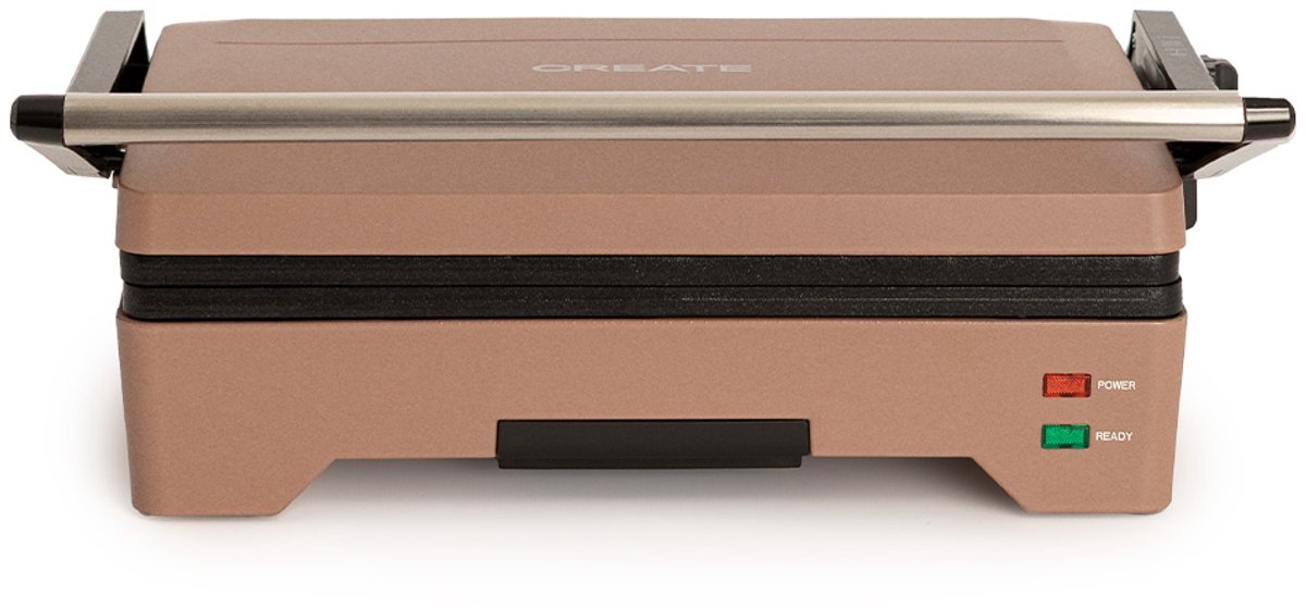 STONE GRILL EASY - Multifunctionele uitklapbare grill en paninimaker van 1600 W - Mokka