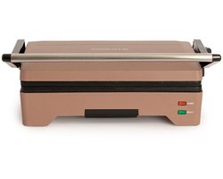 STONE GRILL EASY - Multifunctionele uitklapbare grill en paninimaker van 1600 W - Mokka