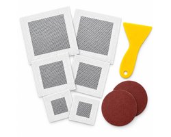 Muurreparatieset - Zelfklevende Wandreparatie Patches - Set van 9 Stuks met Schraper en Schuurpapier - Gipsplaatreparatie voor Muur en Plafond